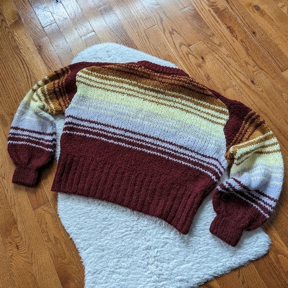 Zara wool alpaca blend striped knit sweater small - Picture 7 of 13